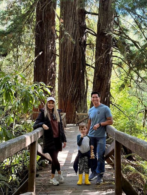 Family in Redwood Forest
